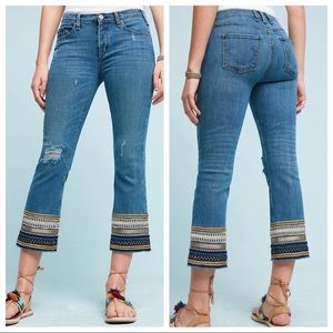 McGuire Anthropologie Cropped Embroidered Cuff Distressed Jean 26